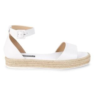 Karl Lagerfeld Adara Leather Espadrille Sandals, Size 8.5/EU 39, White